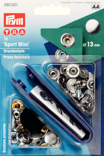 Prym Druckknopf Sport Mini 13mm silberfarbig