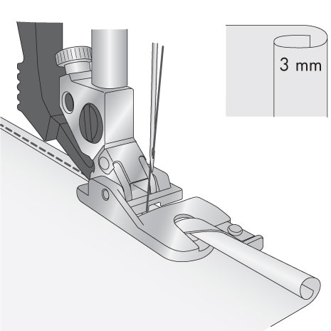 Pfaff Rollsumer 3mm mit IDT