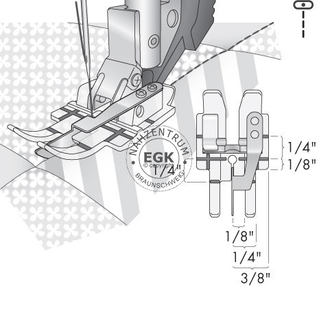 Pfaff Klarstichfu� n�hen in der Naht