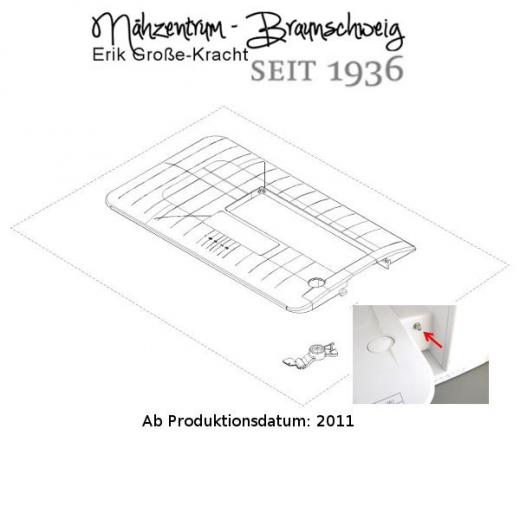 Anschiebetisch fr Bernina aurora Baureihe