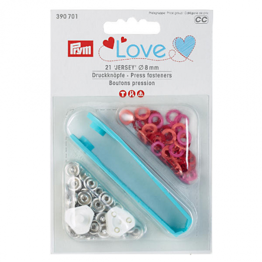 Druckknpfe Jersey, Prym Love, 8mm, rot