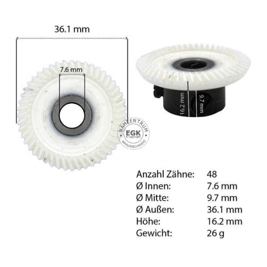 Zahnrad Bernina 217, 740, 840, 940, 950 - 8mm