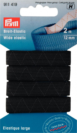 Prym Breit Elastik 12mm schwarz