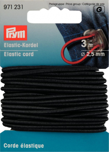 Prym Elastic-Kordel 2,5mm schwarz