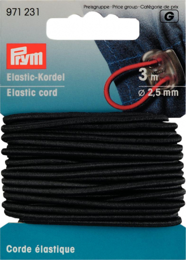 Prym Elastic-Kordel 2,5mm schwarz