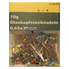 Glaskopfstecknadeln 0,65x30mm 10g