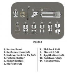 Fchenset 11-teilig fr Pfaff IDT